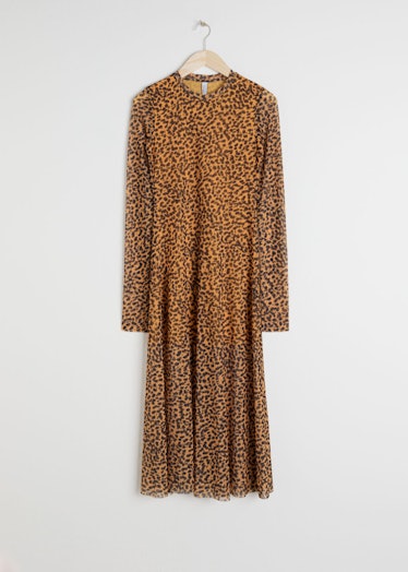 Sheer Leopard Midi Dress