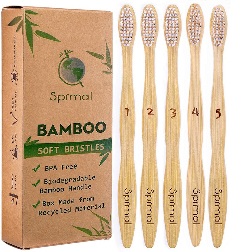 Sprmal Bamboo Toothbrushes (5 Pack)