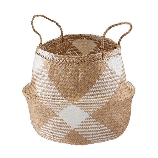 X-Large Diamonds Seagrass Belly Basket