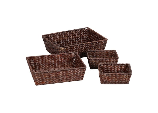 Banana Leaf Baskets Set of 4 - Dark Brown