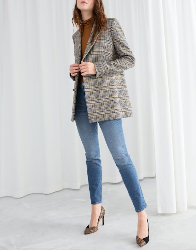 Oversized Structured Plaid Blazer