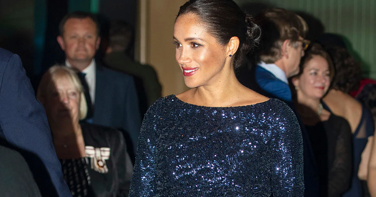 meghan markle dress fit Meghan Markle Navy Blue Tea Length Dress In Royal Tour