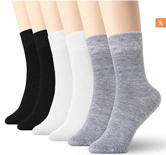 K-LORRA Women's High Ankle Socks (6 Pairs)