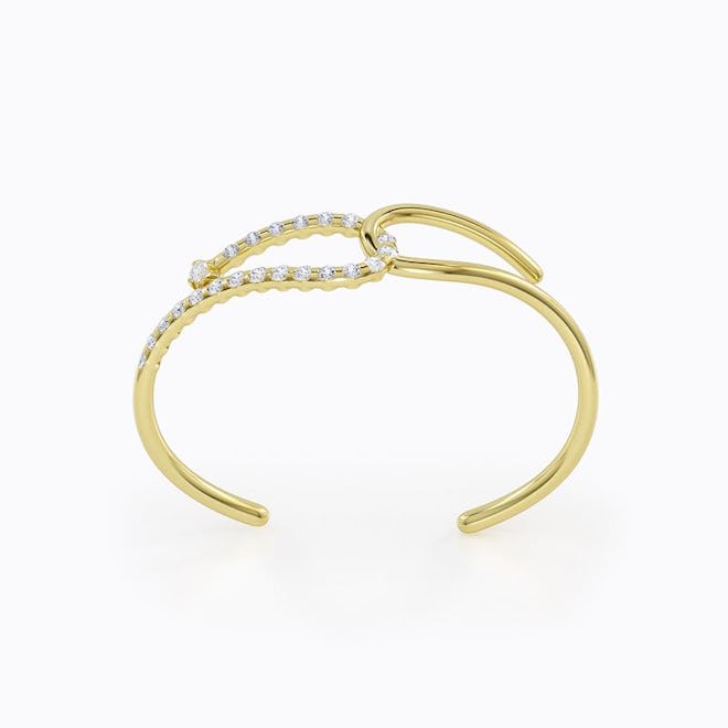 Q Double Cuff Bracelet in Yellow Gold