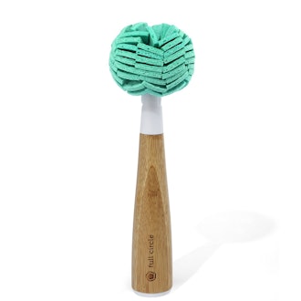 Full Circle Crystal Glass Cleaning Sponge with Bamboo Handle