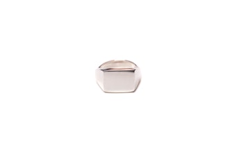 Delicate Signet Ring in High Shine Brass