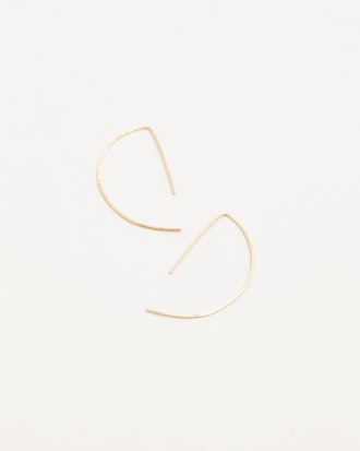 14k Gold Threaded Wishbone Earrings