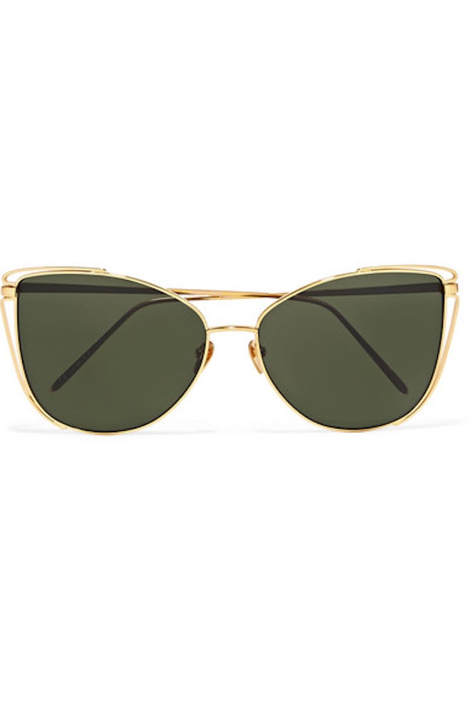 Cat-Eye Gold-Tone Sunglasses