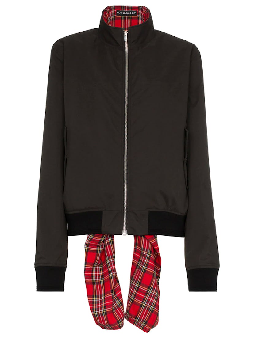 Y / PROJECT Tartan Tie Bomber Jacket