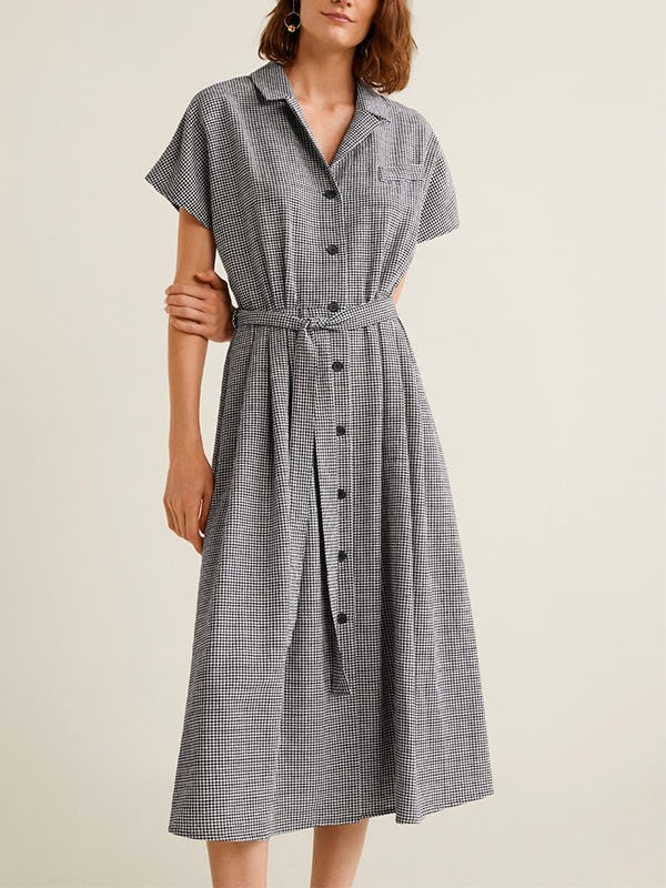 mango red gingham dress