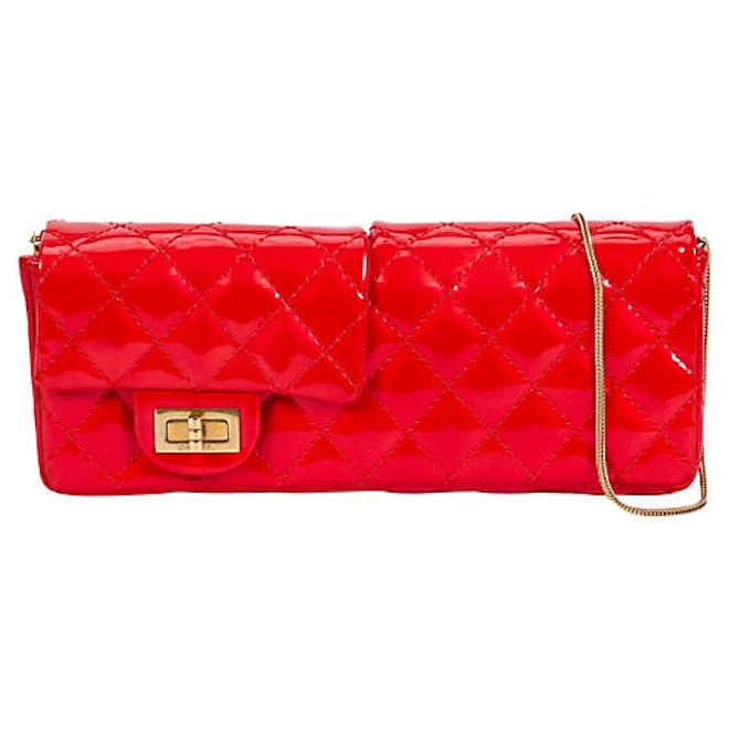 Chanel Red Patent Double Clutch