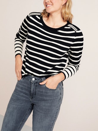 Striped Appliqué Sweater