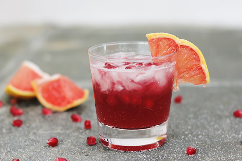 Try this grapefruit and pomegranate mocktail for Valentine's Day.