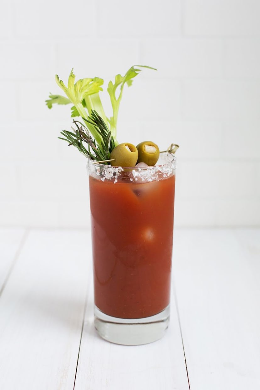 A Bloody Mary is a great Valentine's Day mocktail idea.