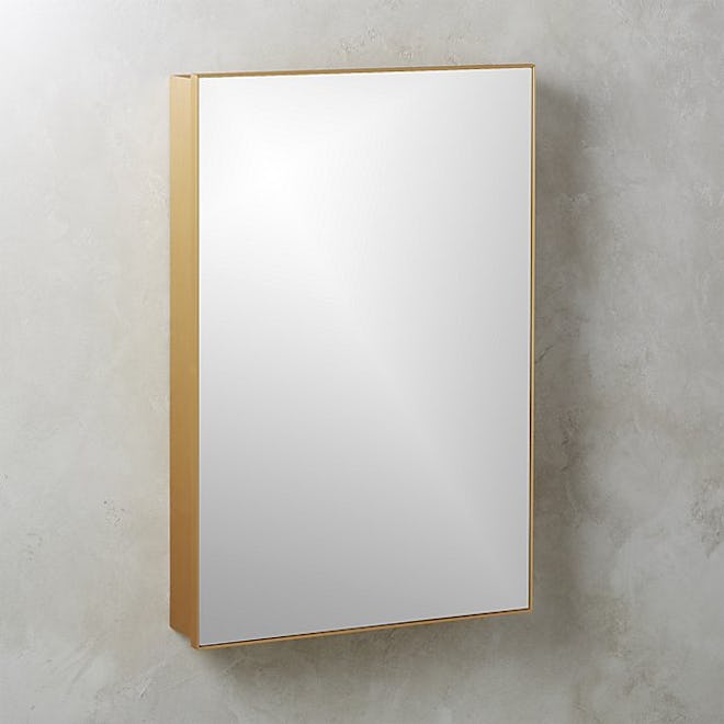 Infinity Recessed Mirror Cabinet Large Brass 24"x36"