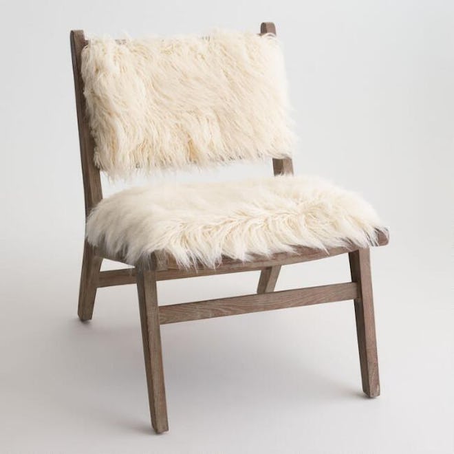 Ivory Faux Flokati Gunnar Chair