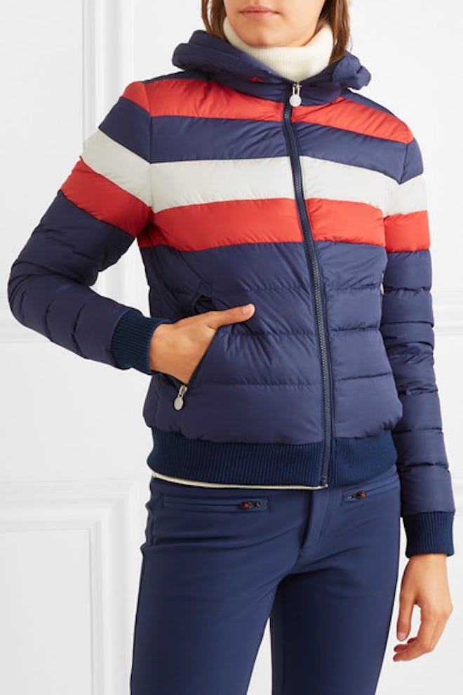 Queenie Striped Quilted Down Jacket