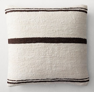 Hand-Spun Linen and Jute Multi-Stripe Pillow Cover - Square 