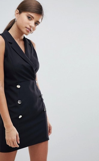 ASOS DESIGN Ultimate Sleeveless Mini Tux Dress