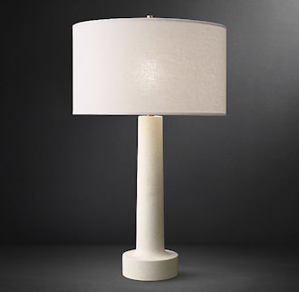 Italian Flared Column Limestone Table Lamp 