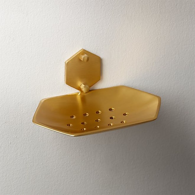 Hex Brass Wall Mounted Soap Dish