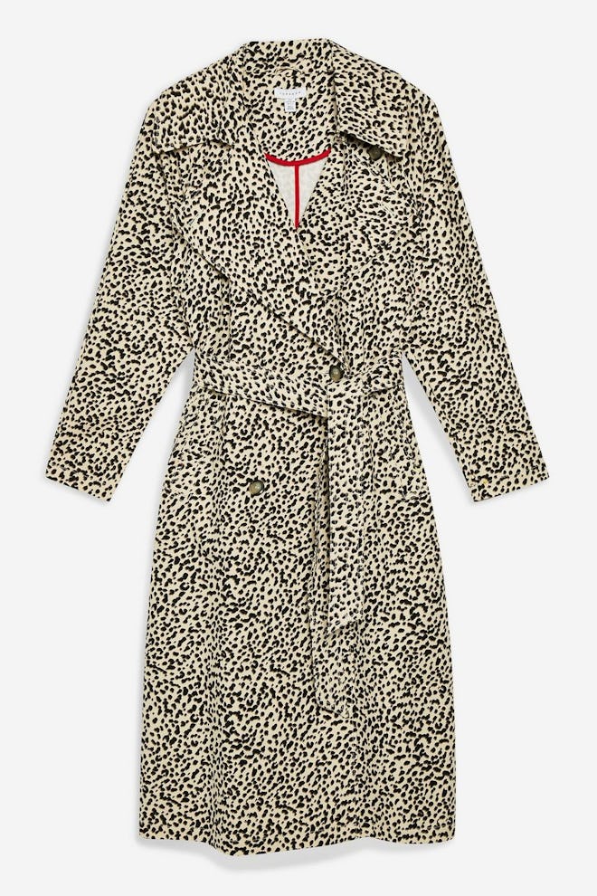 Topshop Leopard Print Trench Coat