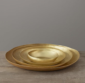 Sculptural Brass Platter 