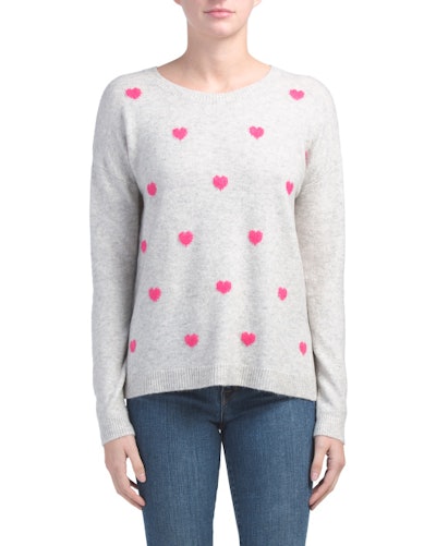 Cynthia Rowley Heart Print Sweater