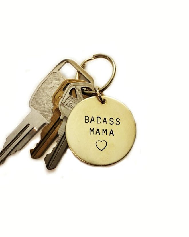 Badass Mama Handstamped Keychain