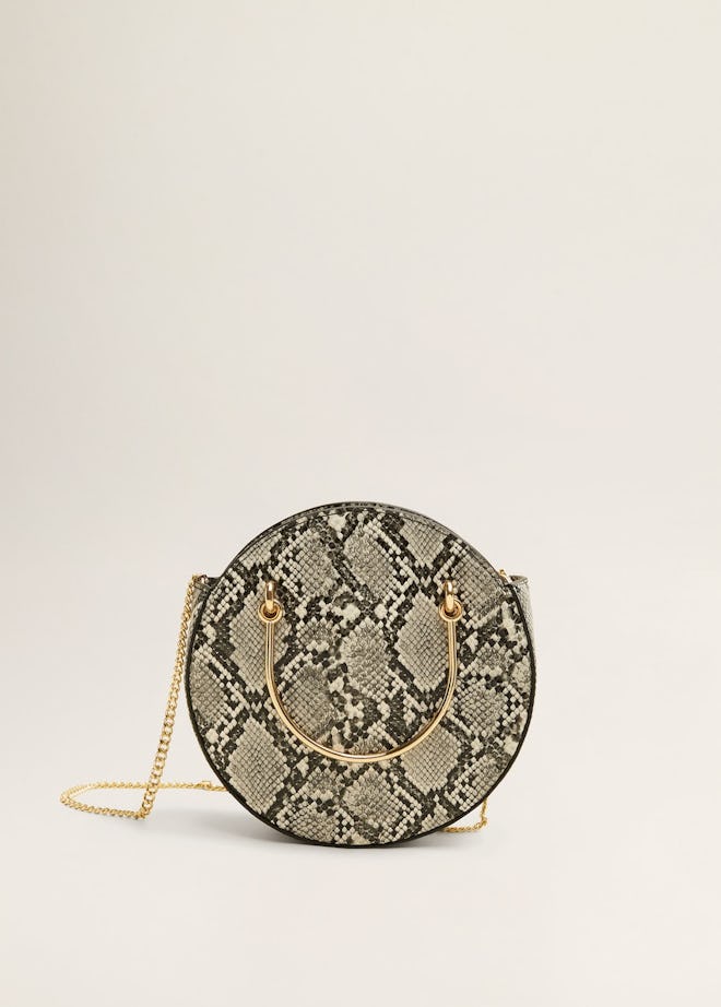 Snake-Effect Round Bag