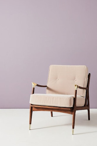 Velvet Haverhill Chair, Light Grey