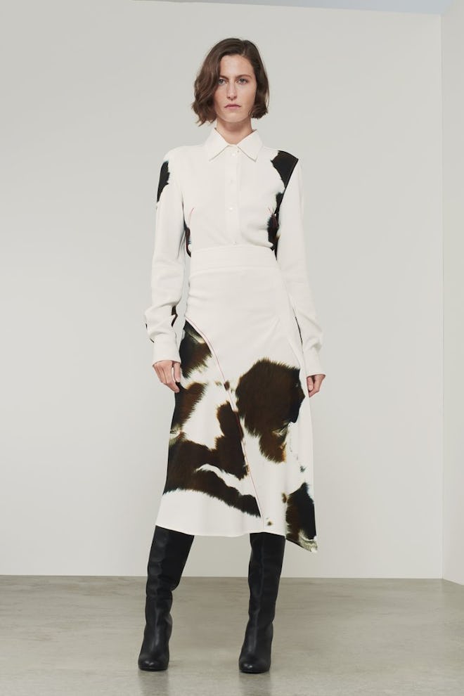 Victoria Beckham Multistitch Waistband Midi Skirt