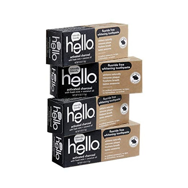 Hello Oral Care Activated Charcoal Toothpaste (Pack of 4)