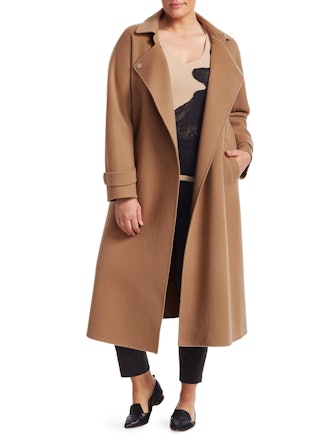 Plus Size Trionfo Wrap Camel Coat