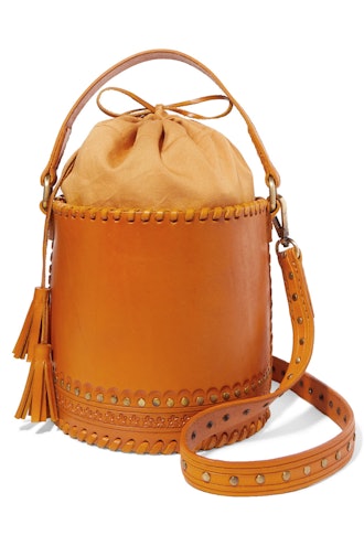 Andra Embellished Leather Bucket Bag 