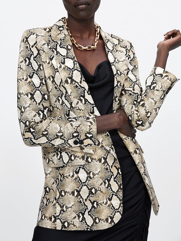 snake print jacket zara