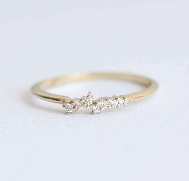 MinimalVS - Diamond Ring 14k Gold Cluster Ring