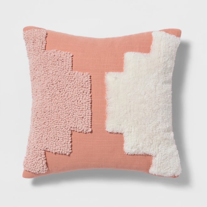 Tufted Square Throw Pillow Coral - Project 62™
