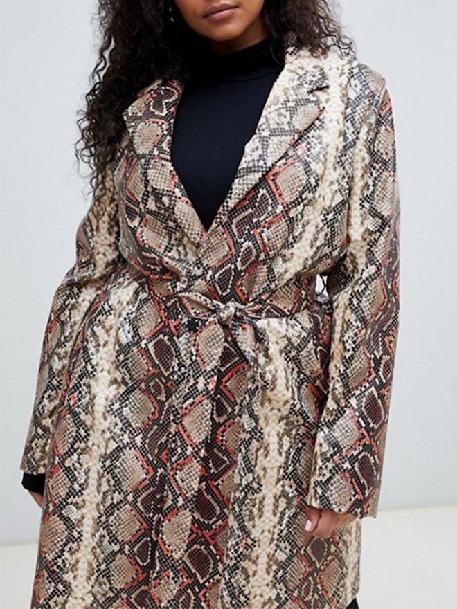 Oversized Coat In Snake Print