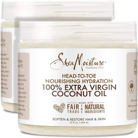 3- زيت Shea Moisture 100% Xtra-Virgin Coconut لشعر ناعم ولامع