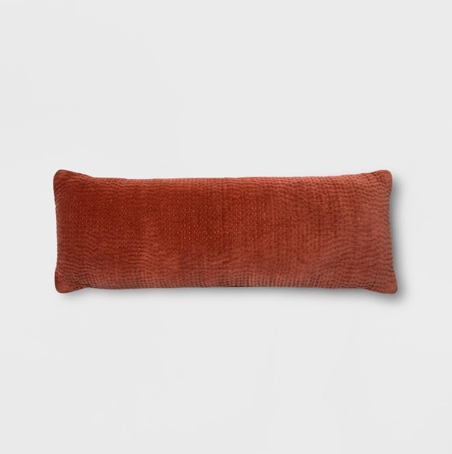 Velvet Texture Oversized Lumbar Pillow Coral - Project 62™