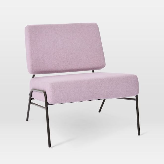 Wire Frame Slipper Chair, Pink Grapefruit