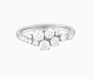 Diamonds Cluster Ring - Solid White Gold, Diamond