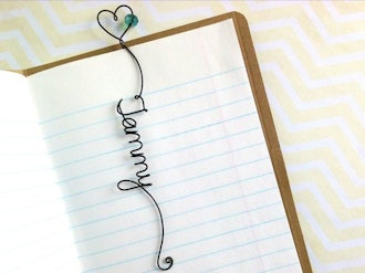 Personalized Unique Name Bookmark with Heart and Bead