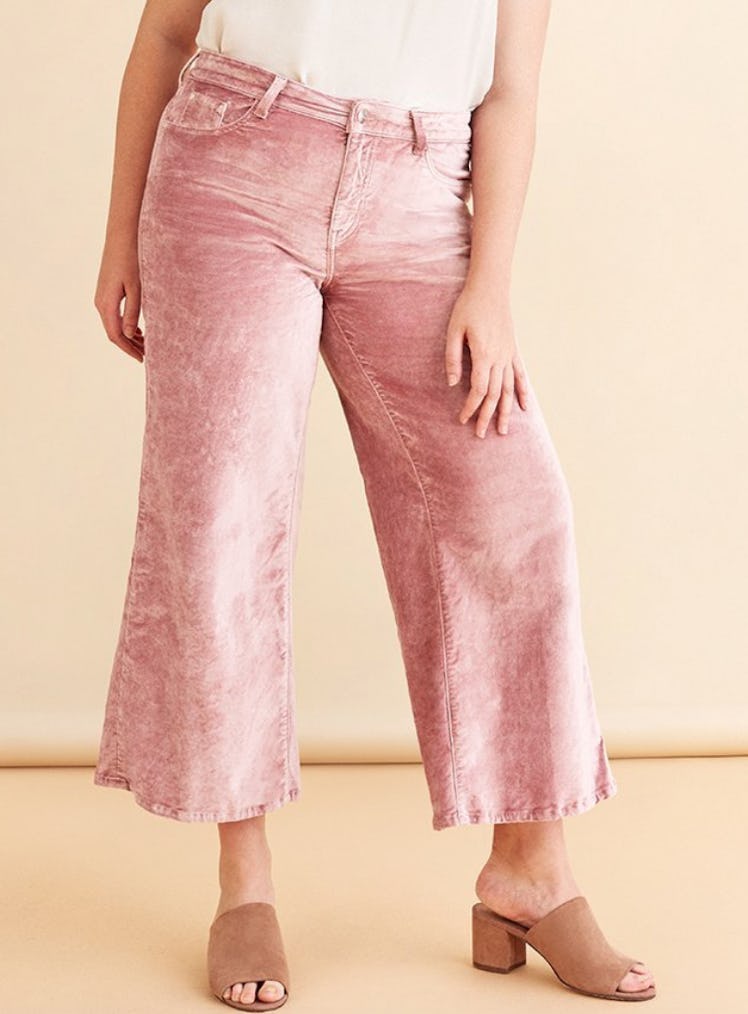 ICN Plus Wide Leg Dusty Rose Jean