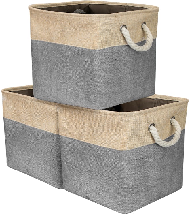 Twill Storage Baskets Set of 3