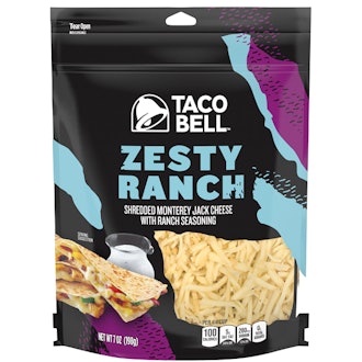 Taco Bell Natural Shredded Cheese, Zesty Ranch, 7oz Bag