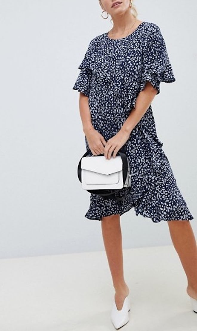 Vila Printed Ruffle Panel Dress