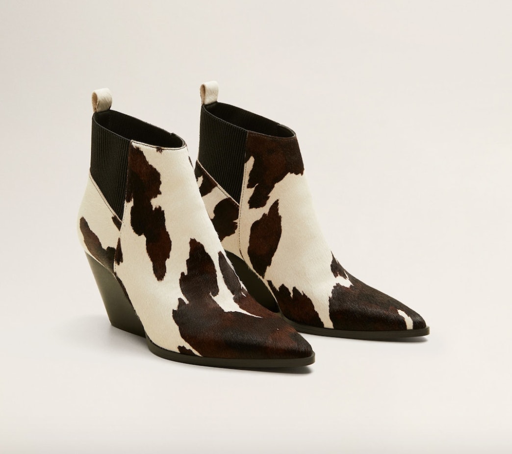 cow print boots mango