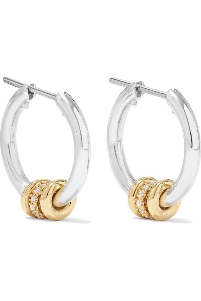 Spinelli Kilcollin Sterling Silver, 18-karat Gold and Diamond Hoop Earrings